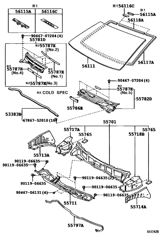 Cowl Panel & Windshield Glass