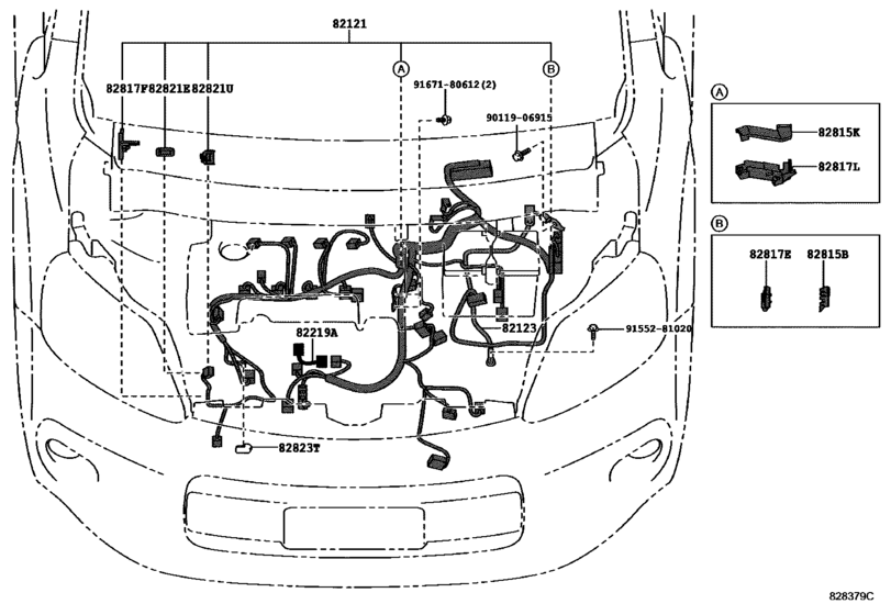 Wiring & Clamp for 2012 - 2015 Toyota PORTE/ SPADE NCP141 | Japan sales