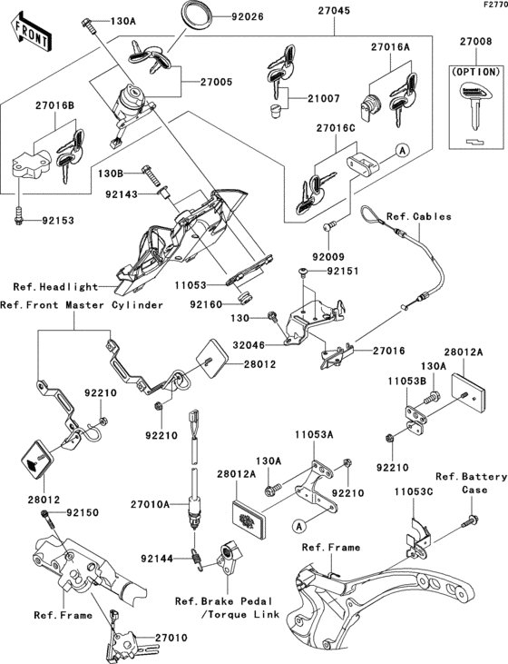 Ignition switch/locks/reflectors