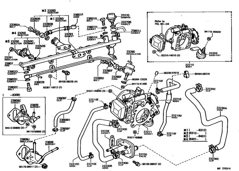 Fuel Injection System for 1983 1985 Toyota CELICA MA61 General