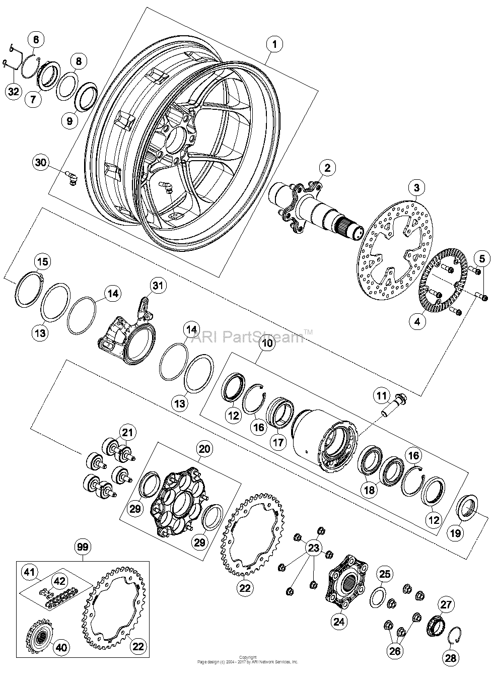 Rear Wheel for 2014 KTM 1290 US/EU sales region, , 18077788939290
