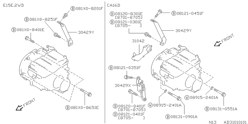 AT transmission & transaxle assembly