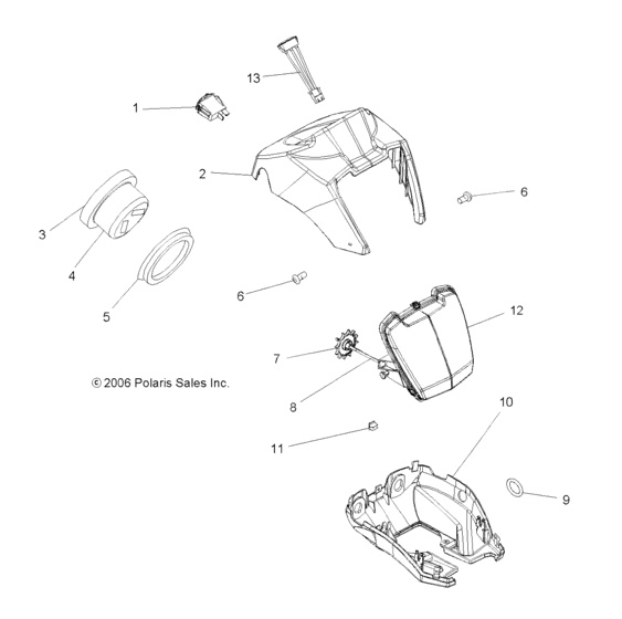 Headlight pod and speedometer