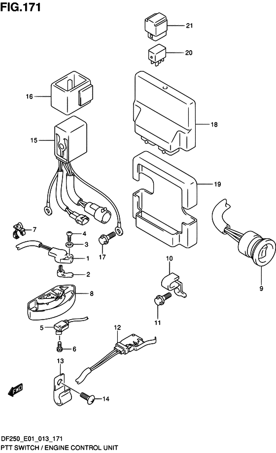 Ptt switch / engine control unit