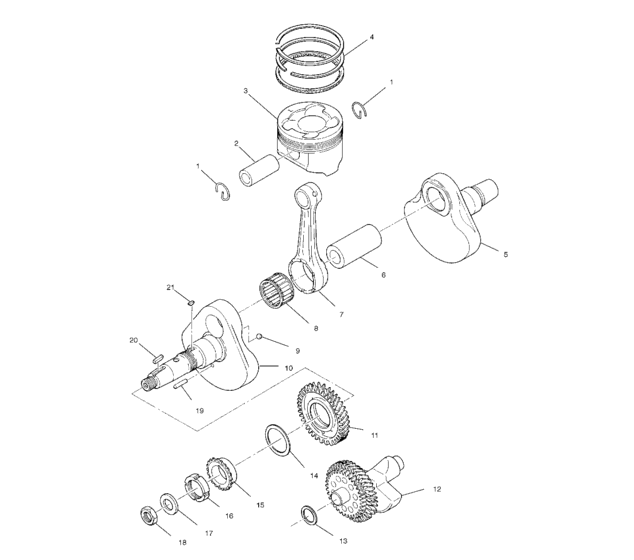 Crankshaft and piston