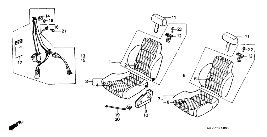 Front seat/seatbelts