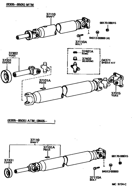 Propeller Shaft & Universal Joint