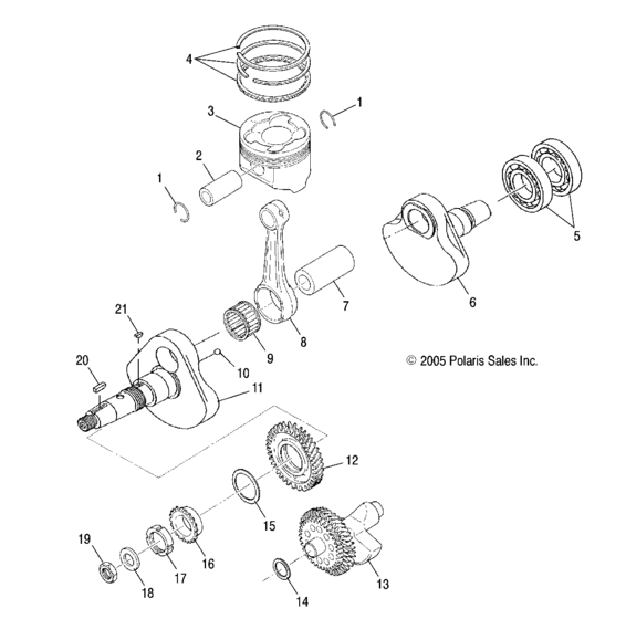 Engine, Crankshaft And Piston