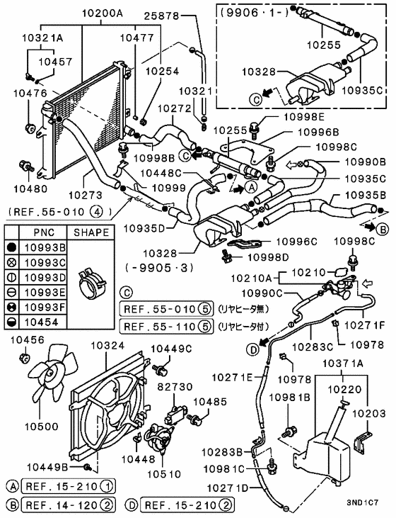Radiator,hose & condenser tank