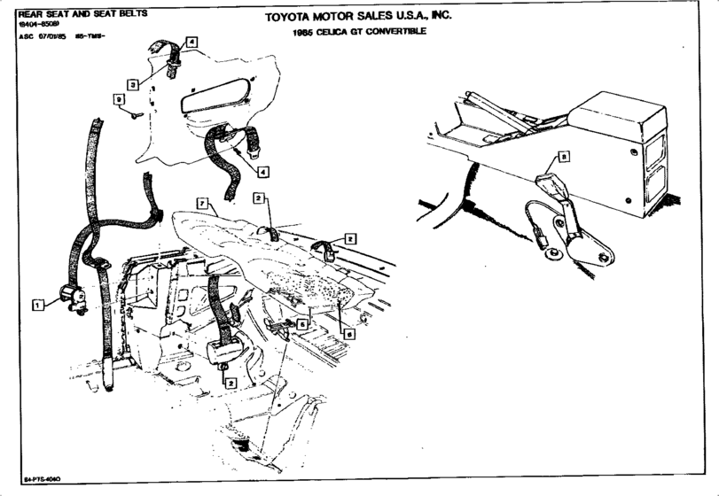Celica Convertible Parts for 1982 1985 Toyota CELICA RA64 U.S.A