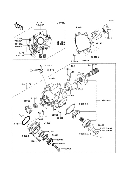 Front bevel gear(1/2)