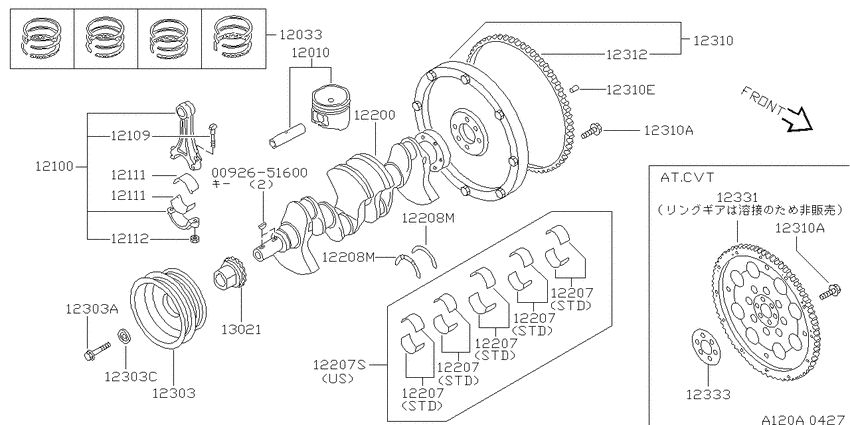 Piston,crankshaft & flywheel
