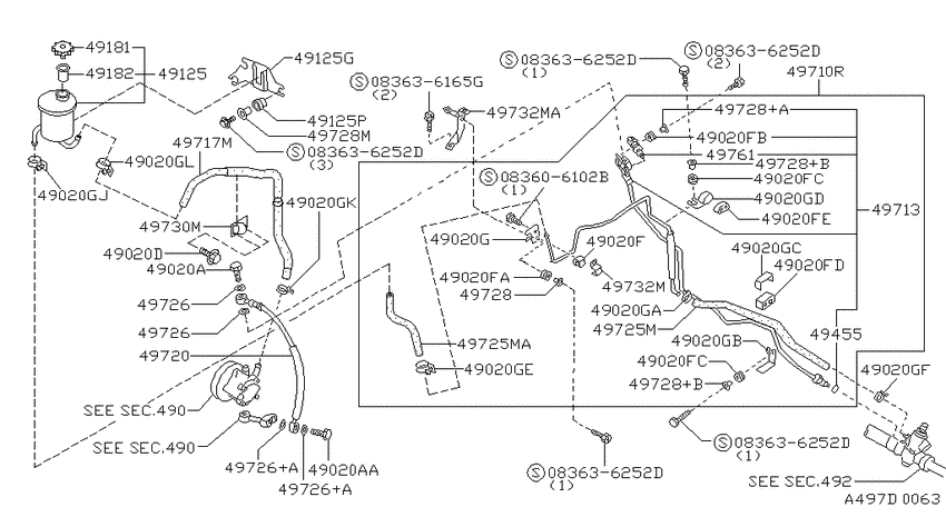 Power steering piping