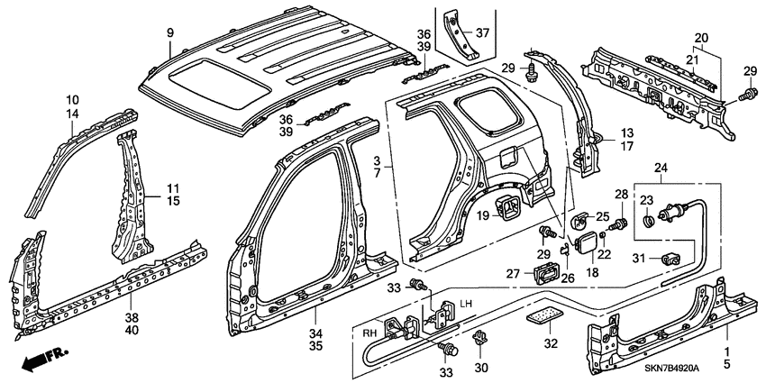 Outer panels/roof panel