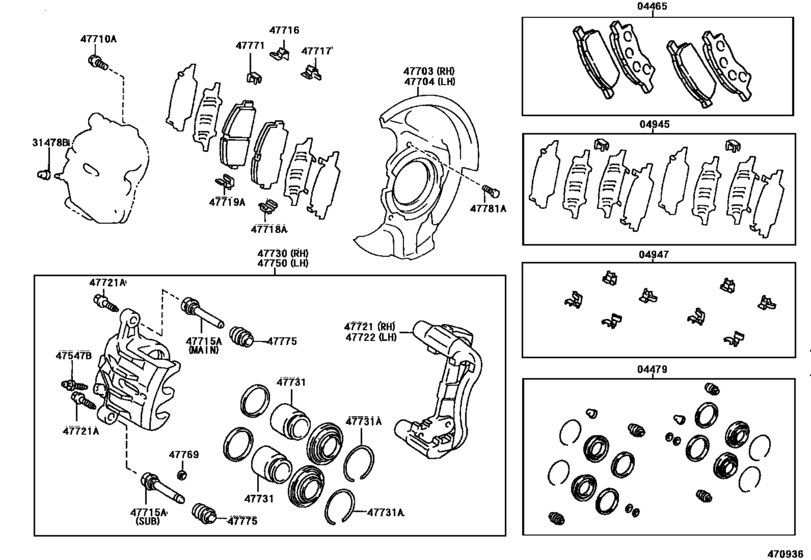 Front Disc Brake Caliper & Dust Cover