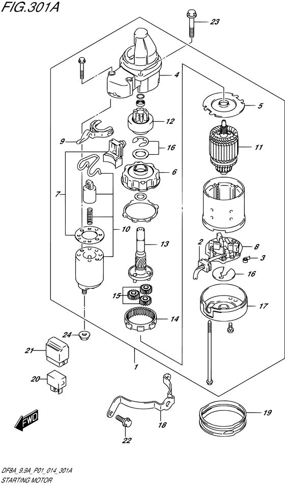 Starting motor