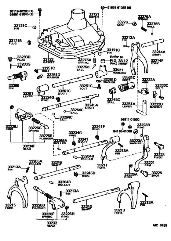 Gear Shift Fork & Lever Shaft (Mtm)
