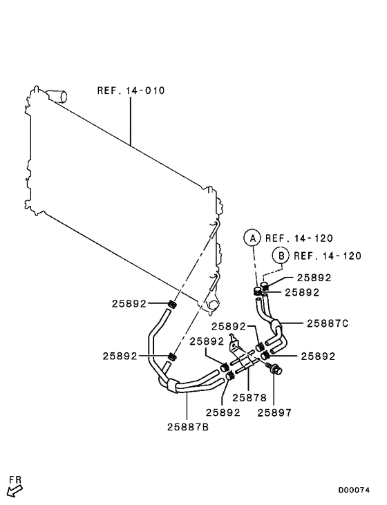A/t oil cooler & tube