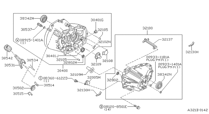 Transmission case & clutch release