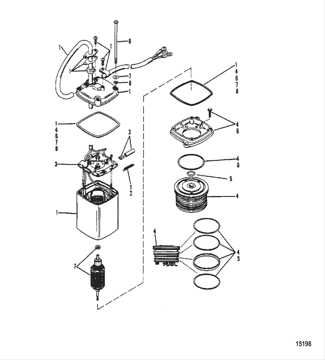 Power Trim Pump (Eaton Rectangular Motor-0C159199 And Below)