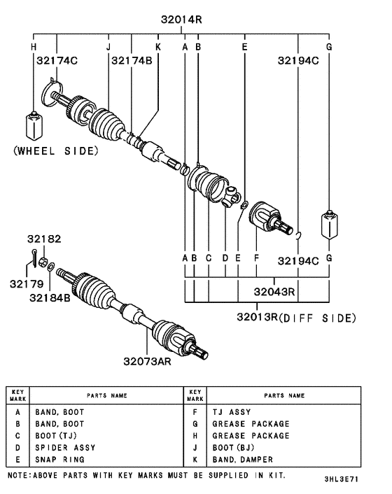 Front axle drive shaft