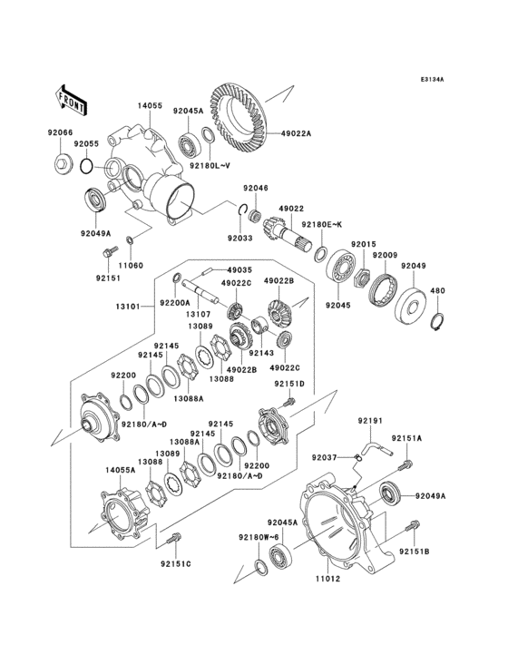 Drive shaft(1/2)(differential)