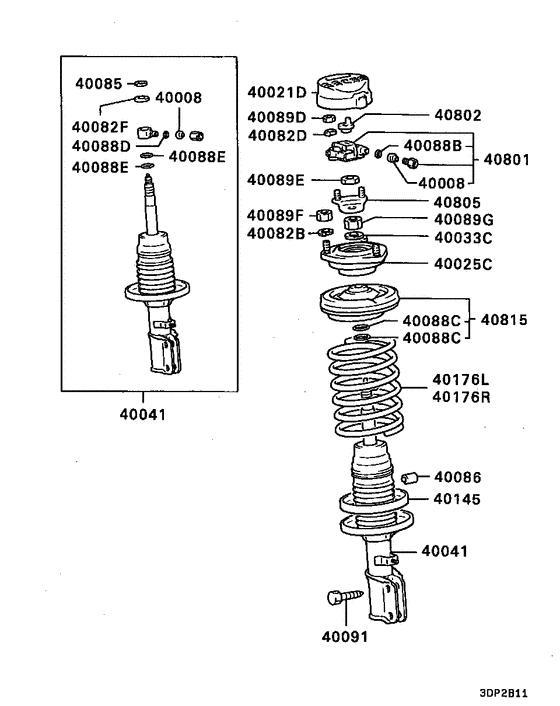 Front susp strut & spring