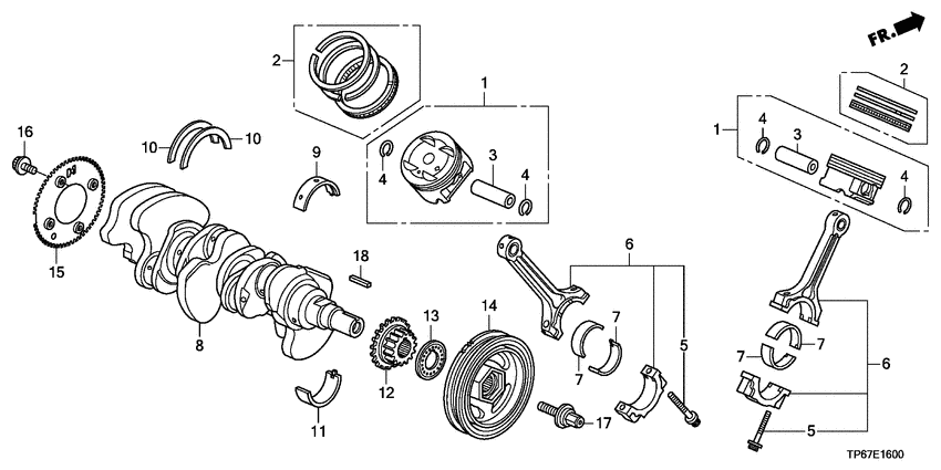 Crankshaft/piston