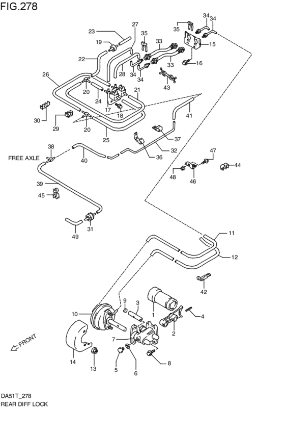 rear differential locking device