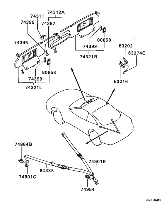 Mirror,grips & sunvisor