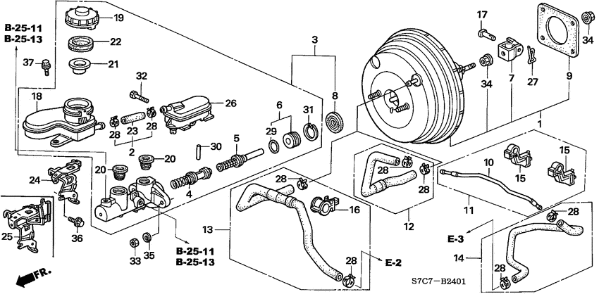 Brake master cylinder/mas ter power