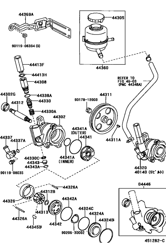 Vane Pump & Reservoir (Power Steering)