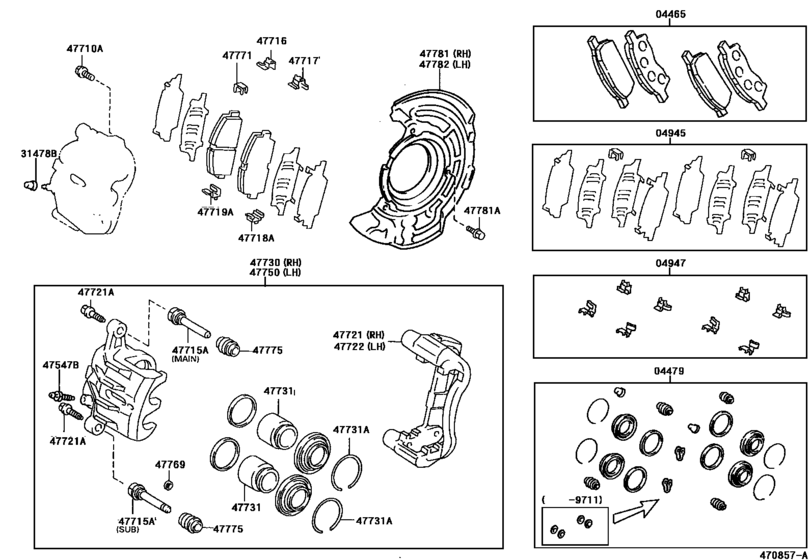 Front Disc Brake Caliper & Dust Cover