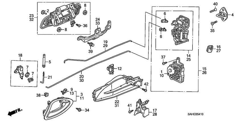Rear door locks/ outer handle