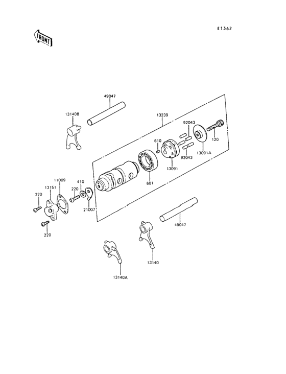 Gear change drum/shift fork(s)
