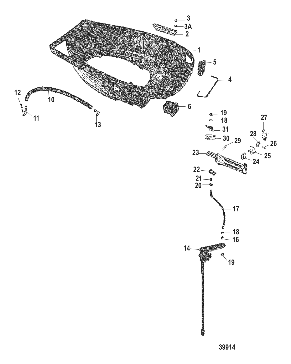Bottom Cowl And Shift Linkage