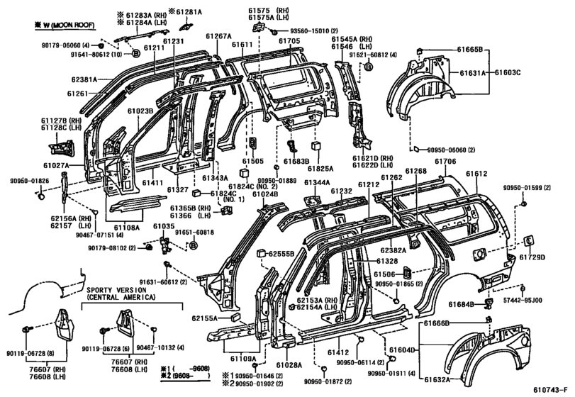 Side Member for 1995 - 2000 Toyota HILUX SURF/ 4RUNNER KZN185 | General ...