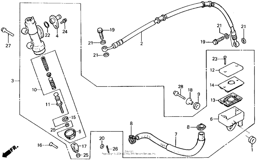 Rear brake master cylinder