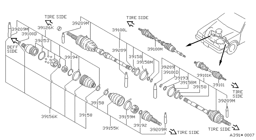 Front drive shaft (ff)