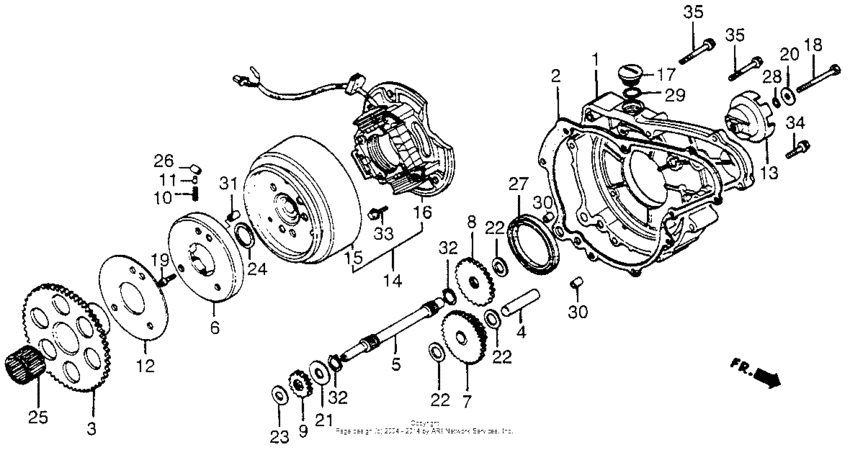 Left crankcase cover + alternator