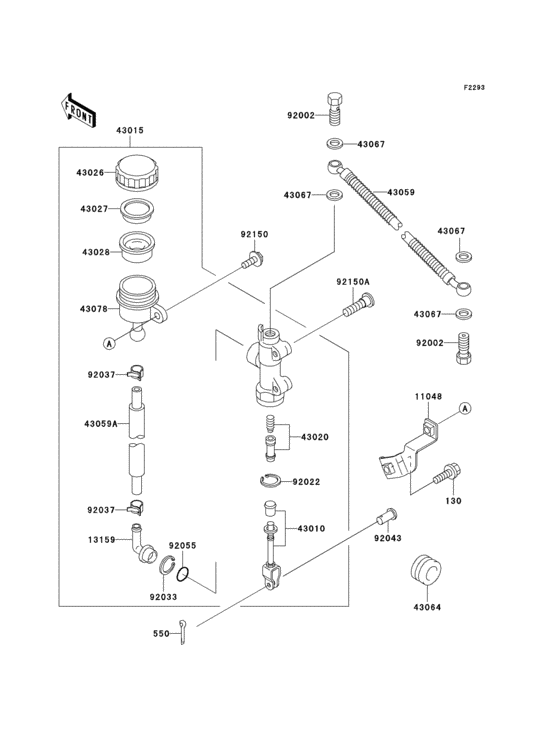 Rear master cylinder