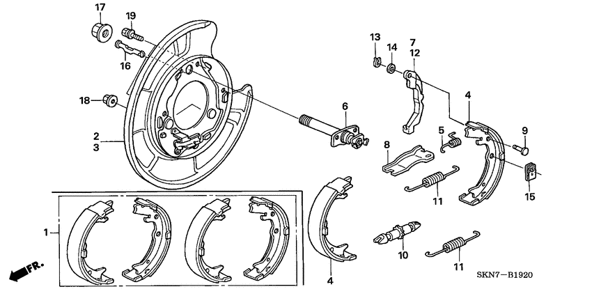 Parking brake shoe