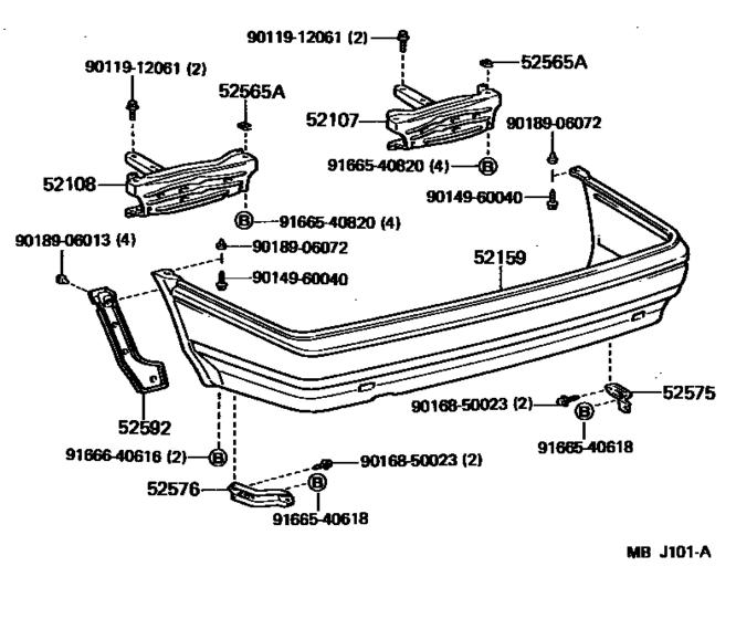 Как снять задний бампер на тойота королла Rear Bumper & Bumper Stay для Toyota COROLLA AE86, год: 1983 - 1987. OEM запчаст