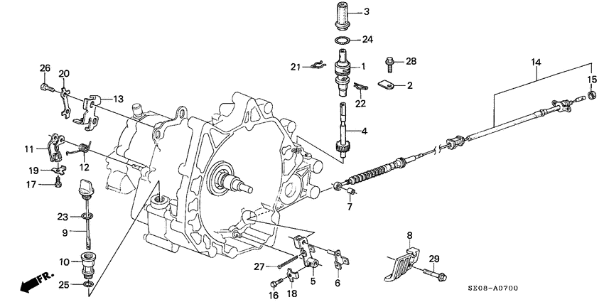 Control lever/control wire