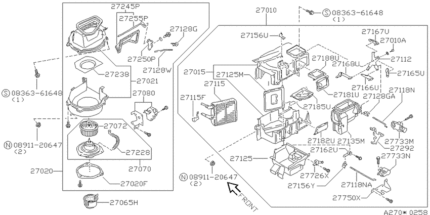 Heater & blower unit