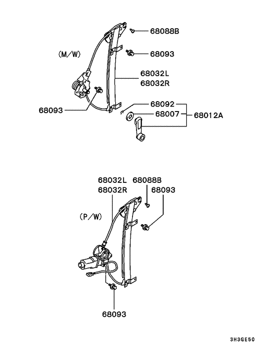 Rear door window regulator