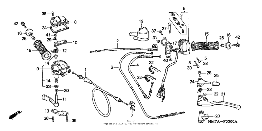 Handle levers + switches + cables