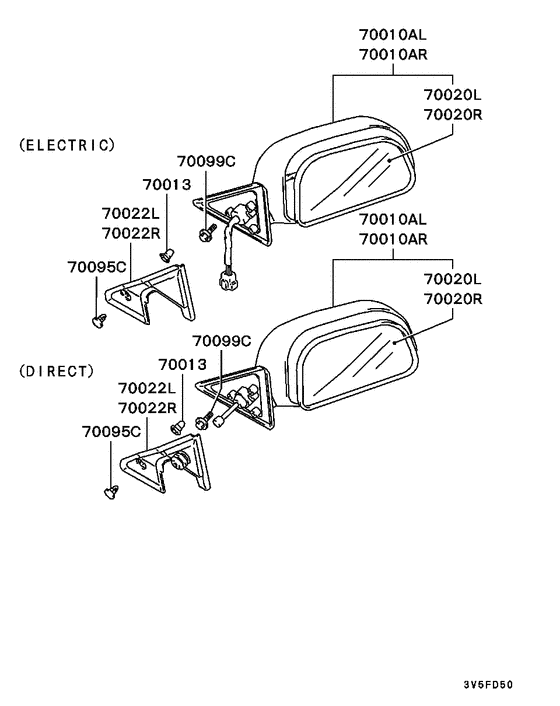 Outside rear view mirror