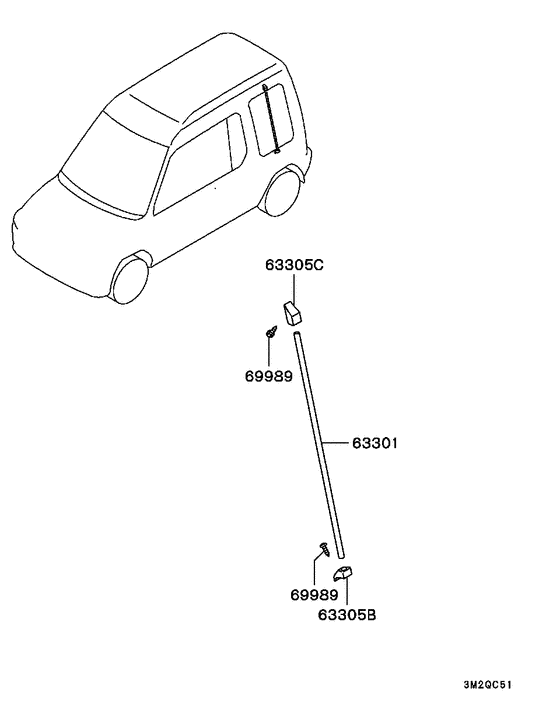 Qtr window glass & moulding