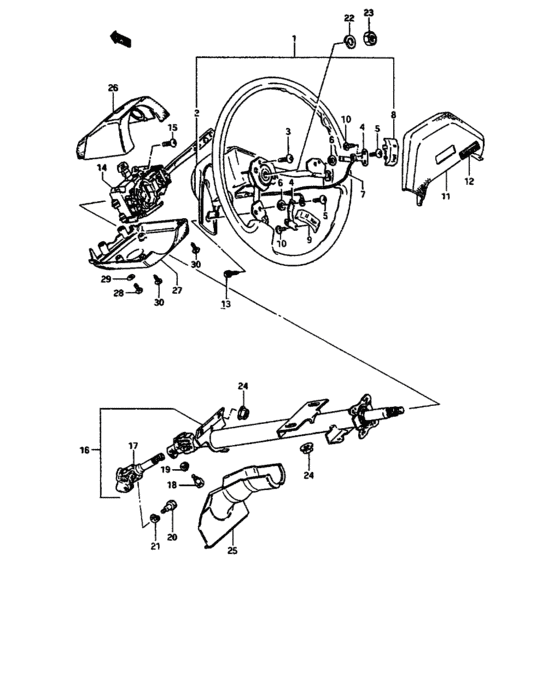 Steering wheel and column